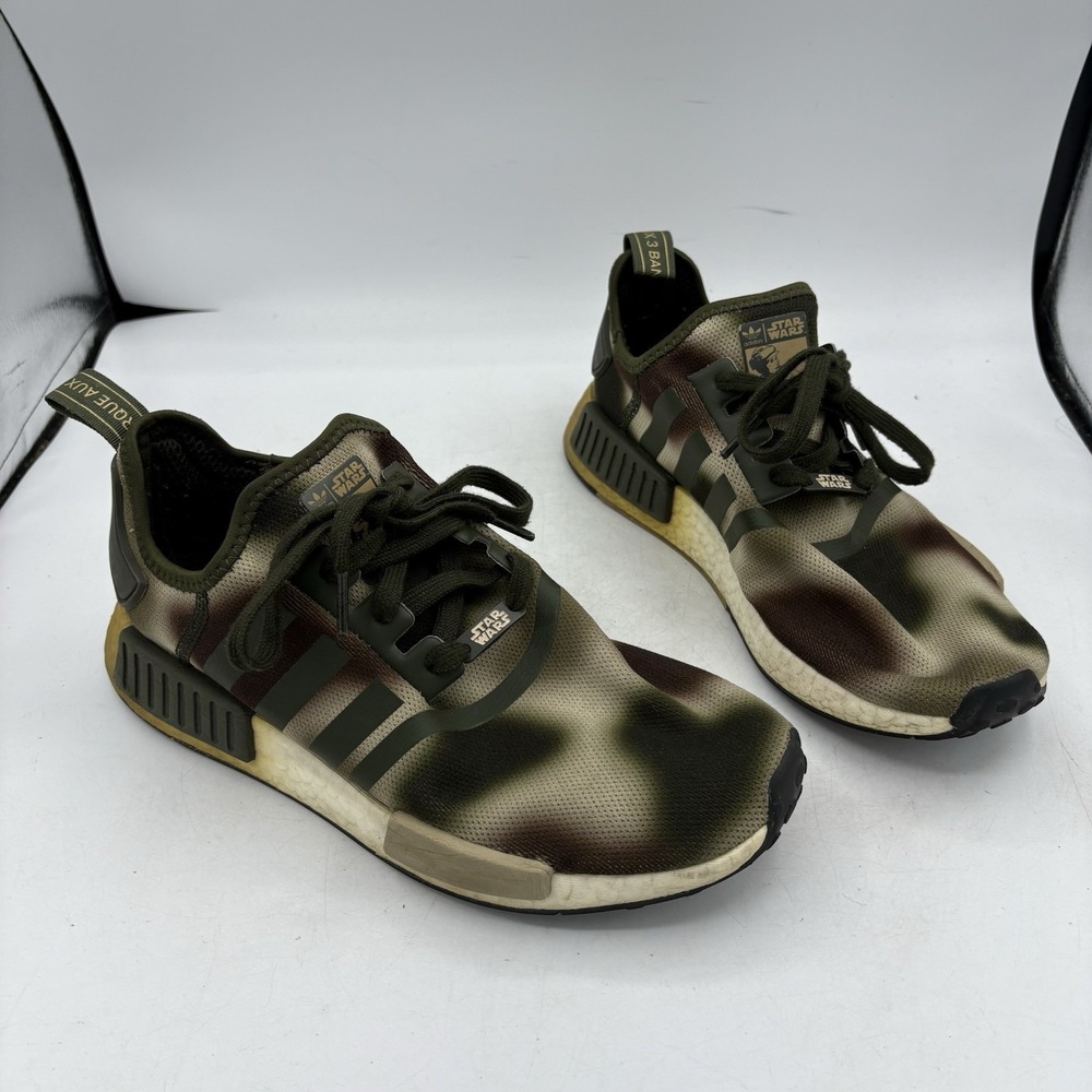 Adidas Shoes Womens 9 NMD R1 Star Wars Princess Leia Run Walk Camo Green FW2280